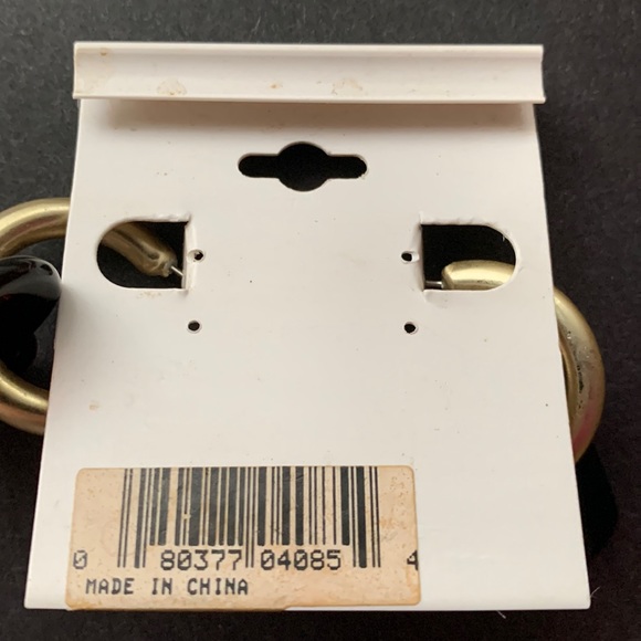 Rare Vintage large tortoise Shell heart metallic gold ring studs earrings NWT - Picture 5 of 8